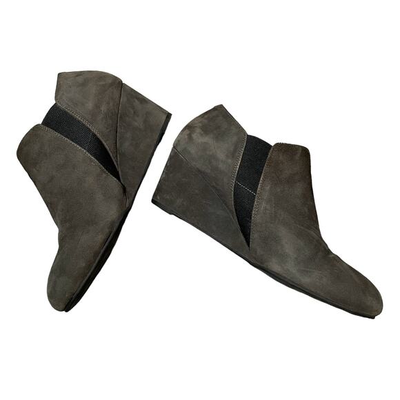 Vionic Elevated Stanton Slate Grey Suede Wedge Ankle Boots Booties - Size 10 - Picture 10 of 11